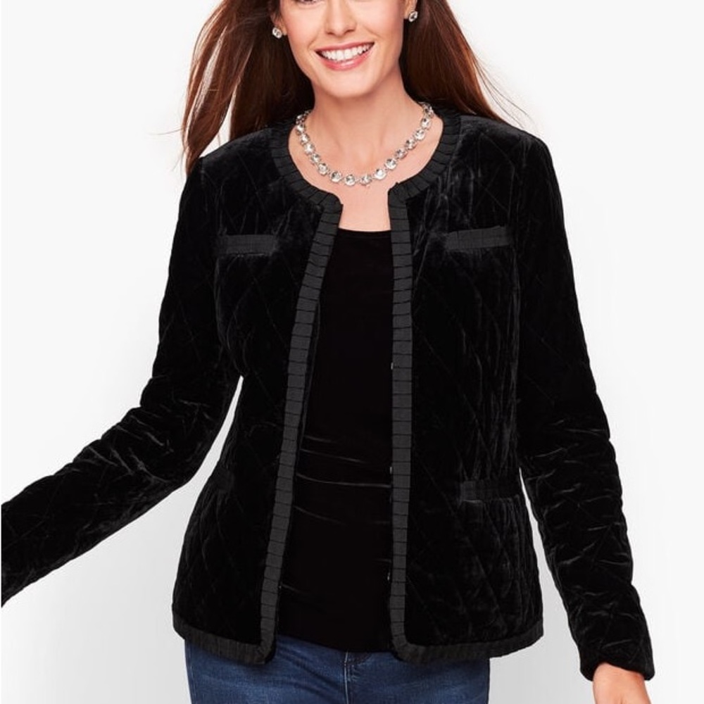 Talbots quilted velvet jacket